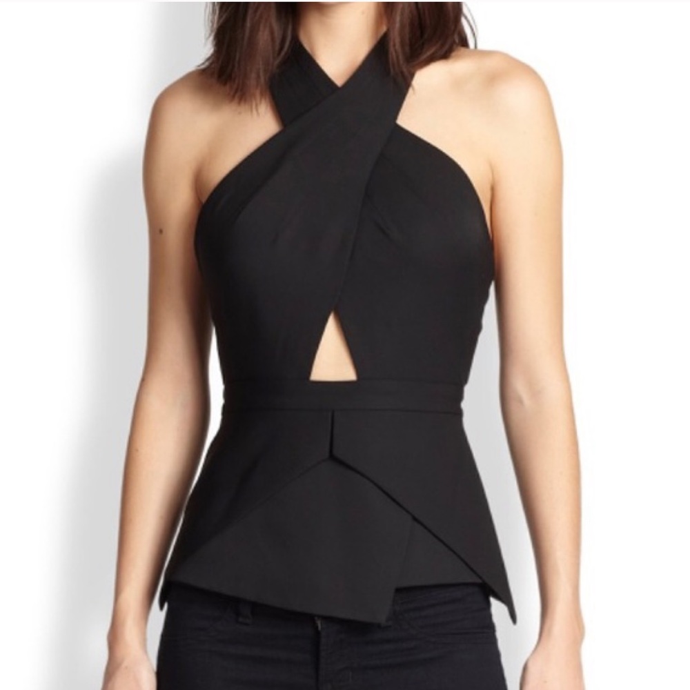 BGBG MaxAzria Criss Cross Peplum Top